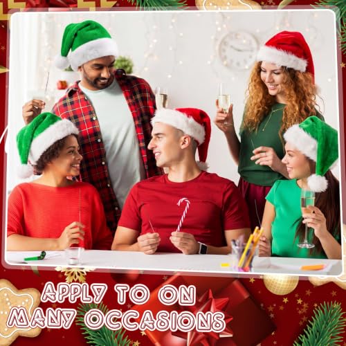 Image of Vicenpal 20 Pcs Santa Hats Bulk for Adults, Red and Green, Classic