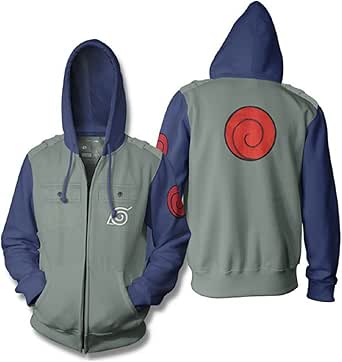 Naruto Shippuden Full Zip Hoodie with Chest Pockets