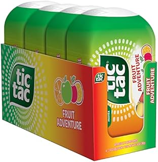 Tic Tac, Fruit Adventure Mints, On-The-Go Refreshment, Easter Basket Stuffers, 3.4 oz, 4 Count