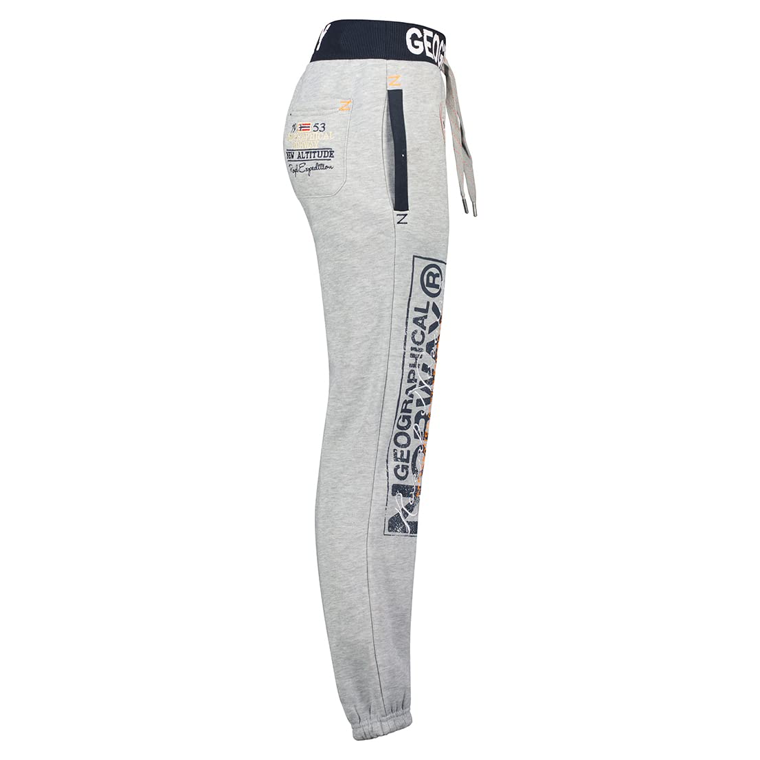 GEO NORWAY MYER Lady - Pantalones Jogging Mujer - Pantalones Deportivos Deporte Fitness Cómoda Cintura Elástica Cordon Correr Casual - Bolsillos Yoga Mujer Algodón Poliéster