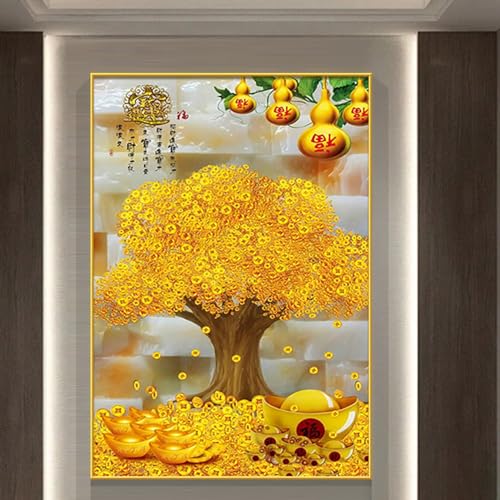 [JUI3N] インテリア 絵画 アートパネル 壁掛け 40*60cm 開運アート 風水画 設計17 アルミ合金フレーム アートポスター 風景 絵 幸運の木 飾り絵 壁飾り 部屋飾り リビング 玄関 廊下 ダイニング 寝室 オフィス 金運アップ おしゃれ 取り付け簡単の商品画像（Amazon）