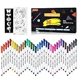Satte Farben: Das Shuttle Art Textilstiftset enthält 36 leuchtende Farben, einschließlich Rot, Gelb, Blau, Grün, Orange, Lila, Schwarz, Rosa usw., die zum Markieren, Konturieren, Färben, Schreiben, Graffiti oder anderen DIY-Kreationen geeignet sind. Mit der dünnen Spitze können Sie die Stiftsteuerung beim präziser gestalten, wenn Sie auf Papier oder Stoff kritzeln .