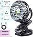 Produktbild Ausein USB Ventilator (5000mAh insgesamt) klein, Tischventilator leise, max.32 Std, 360 °drehbar schwenkbar, Schreibtischventilator akku, mini Clip Fan für Büro, Kinderwagen, Schreibtisch, Camping