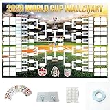 2026 Soccer Matches Schedule Poster, 27X40 inches DIY Polyester Tournament Bracket Wall Chart with Reusable National Flags Sticker, for Predicting the 2026 Soccer Matches, Gift for Soccer Fans