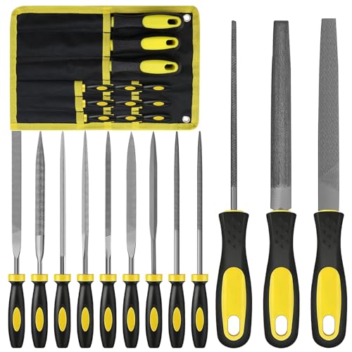 ✅ SET COMPLETO DA 12 PEZZI - Semitonde, tonde, piatte, quadrate: il nostro set di lime in metallo di alta qualità include 3 lime grandi e 9 piccole per levigare materiali duri. Tutti gli utensili sono realizzati con materiali di alta qualità per garantire prestazioni e durata nel tempo.