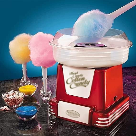 Nostalgia Retro Hard Free Countertop Original Cotton Candy Maker, and Sugar Scoop, red
