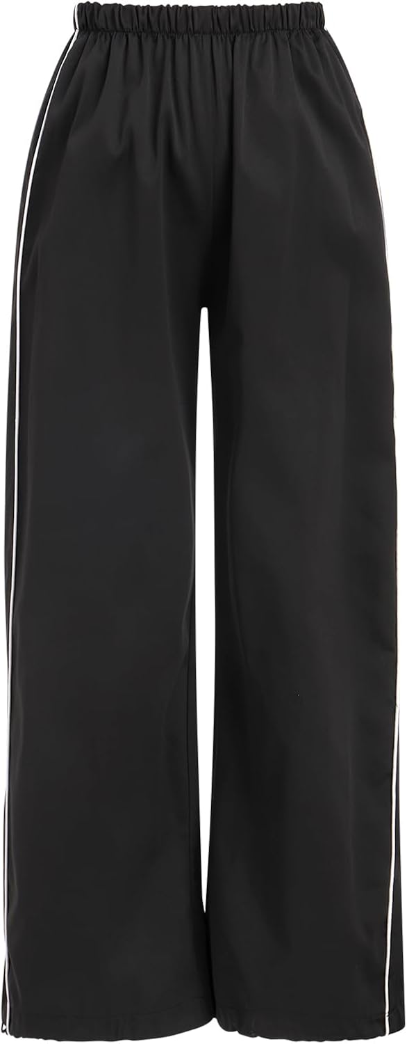 ODIZLI Parachute Pants for Women Y2k Low Rise Loose Cargo Pants Streetwear Oversized Baggy Sweatpants Joggers Pants