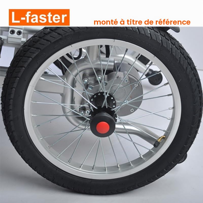 L-faster Moteur à engrenages brossés pour poussette électrique de 24 V et 350 W avec boîte de vitesses axe de longue longueur de 120 tr/min et 75 tr/min pour vélo électrique pour fauteuil roulant (120