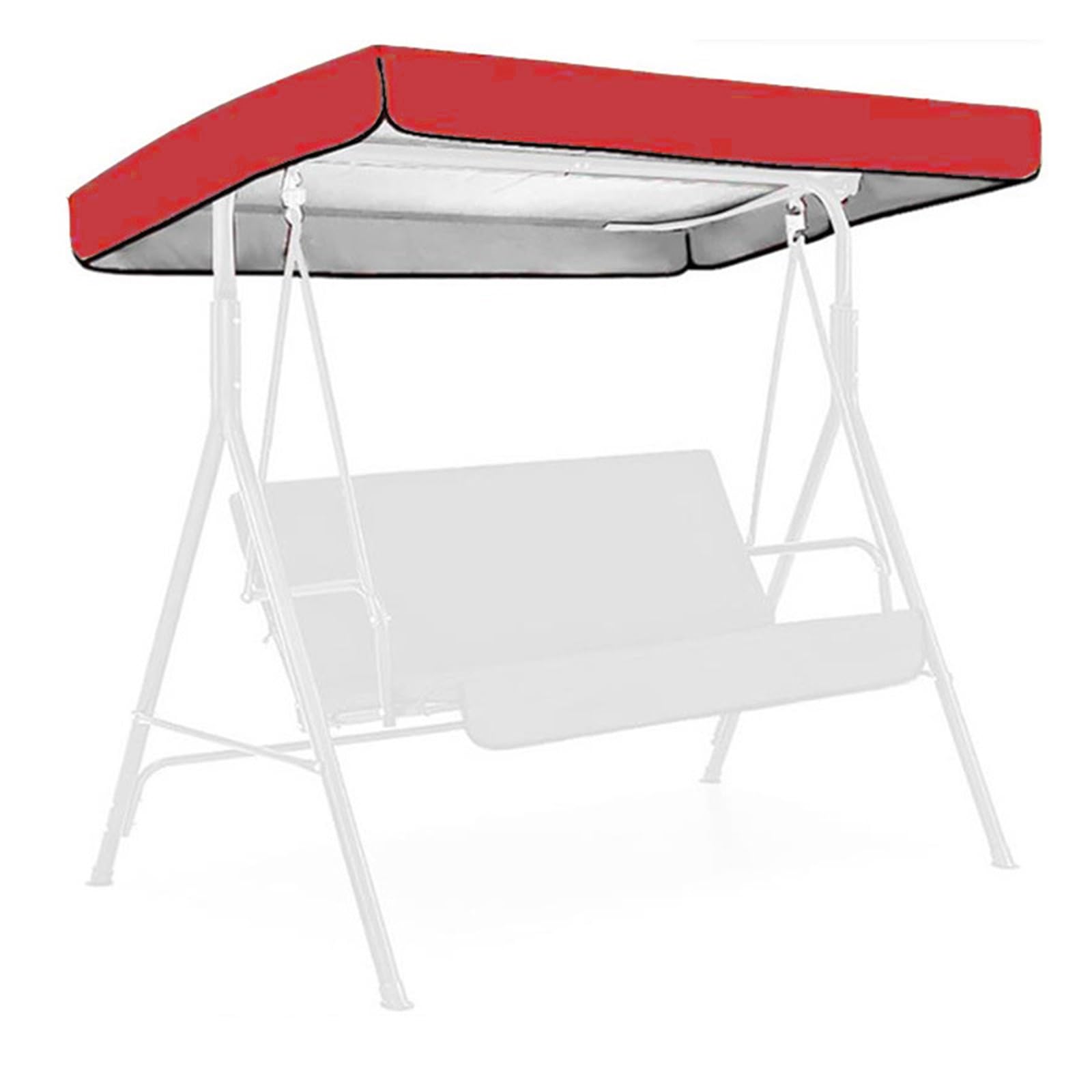 Xxbbyubo Swing Canopy Replacement Cover, 64x45in 75x47in 2/3 Seat Universal Swing Top Cover, Waterproof Windproof Sunshade Hammock Awning for Outdoor Patio(Red,77"x49")