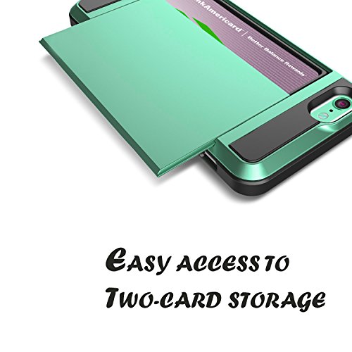 Teksonic Iphone 6S Case, Iphone 6 Case, [Card Slide][Emerald Green] - [Card Slot][Drop Protection][Heavy Duty][Wallet] - Case Cover For Apple Iphone 6 And Iphone 6S 4.7" Devices (Emerald) #TOP1