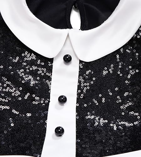 TYHTYM Toddler Girl Polka Dots Costumes Sequin Princess Birthday Party Outfits Cute Dress Up with Mo