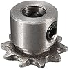 sourcing map Pignone a rullo per catena, foro da 8 mm, passo 3/8, 10 denti, a filo singolo, tipo B, pignone per catena a rulli in acciaio al carbonio A3, per catena