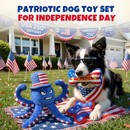 Set de 3 Juguetes de Peluche para Perros Patrióticos miniatura 2