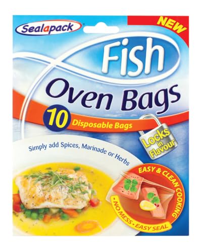 Image of Cookafish Oven Bags | 10 Pack Fish Cooking Bags | No Mess Cooking Bags for Oven | Ideal for Fish, Herbs & Marinades | Easy Seal