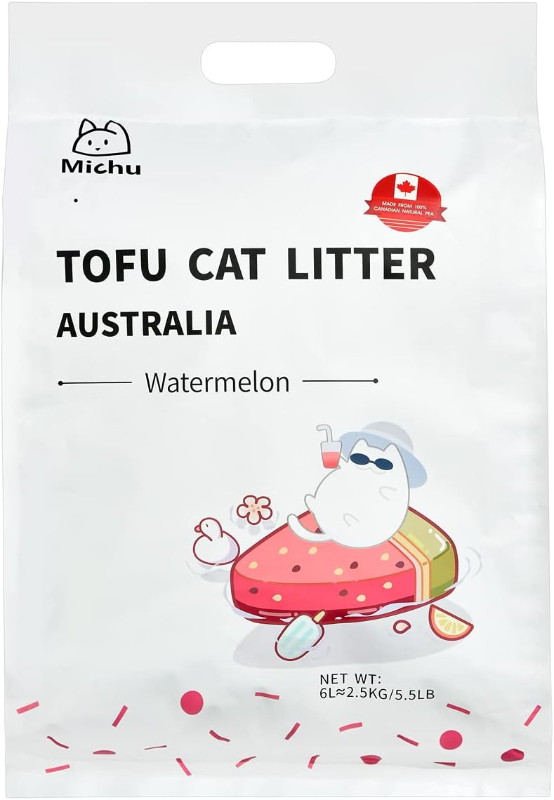 Furrytail Michu Natural Clumping Flushable Tofu Cat Litter (Watermelon)