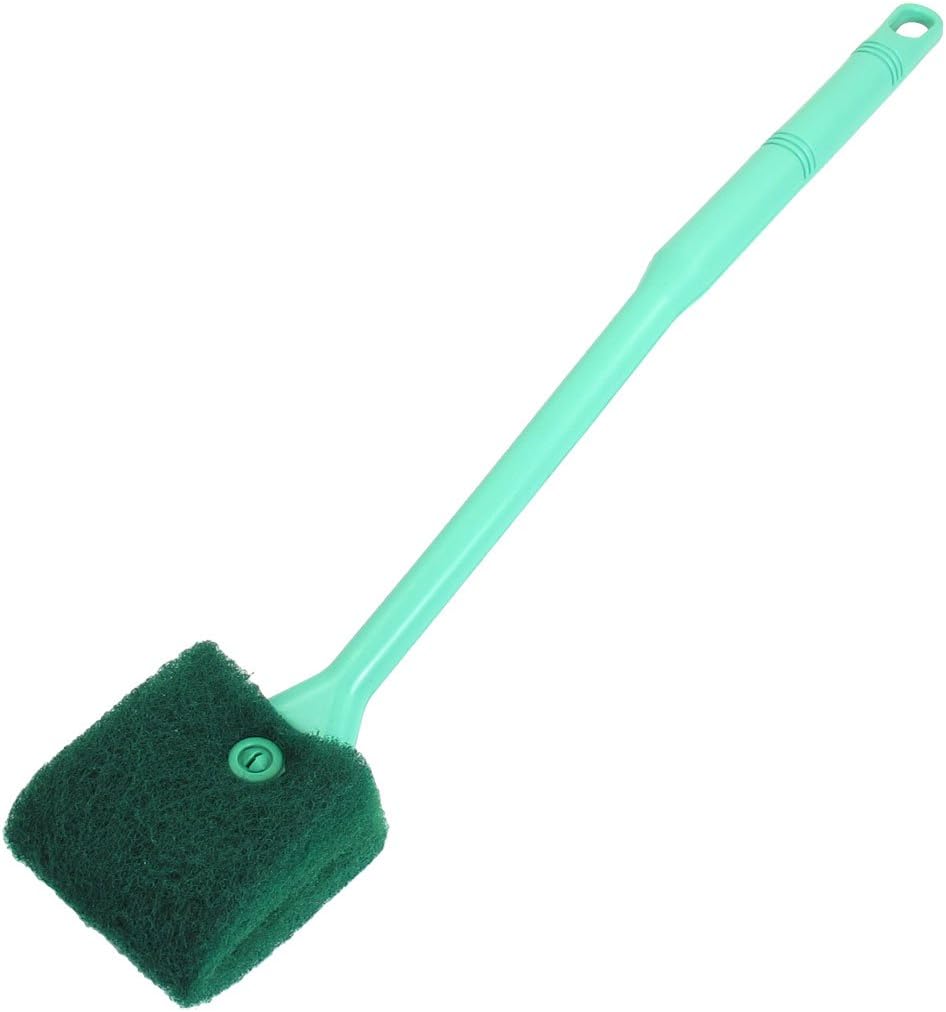 uxcell Green Plastic Handle Sponge Cleaning Brush Cleaners for Fish Tank 16" Long
