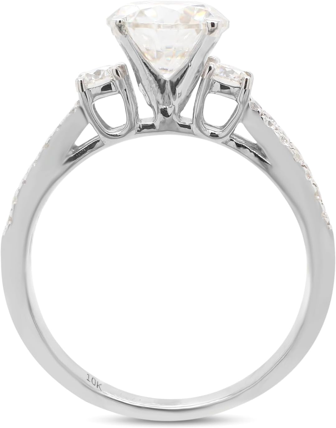 SAVEARTH DIAMONDS 1.40 Carat IGI Certified Lab Grown Diamond Split Shank Engagement Ring for Women (10K Solid Gold) Round Shape 3-Stone Anniversary Promise Ring Jewelry for Women