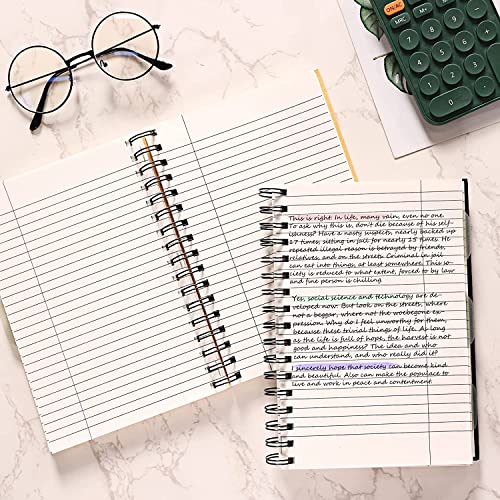 Eoout 4 Pack Spiral Notebook, Notebook For Work, Hardcover Notebooks, College Ruled, 5.5"X8.5", 100 Sheets/200 Pages, 3 Subject With Removable Dividers, For School Supplies, Gifts #TOP4
