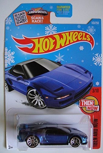 Hot Wheels 2016 HW Then and Now '90 Acura NSX 103/250, Blue (Snowflake Card)
