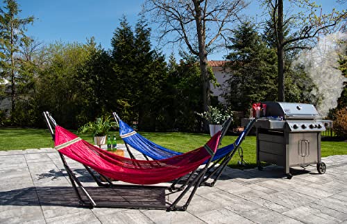 Best Home Fashion Hammock with Collapsible Steel Stand & Carrying Case, Portable & Adjustable, Perfect for Camping Beach Summer Patio, EZ Daze Foldable Hammock with Stand - Navy