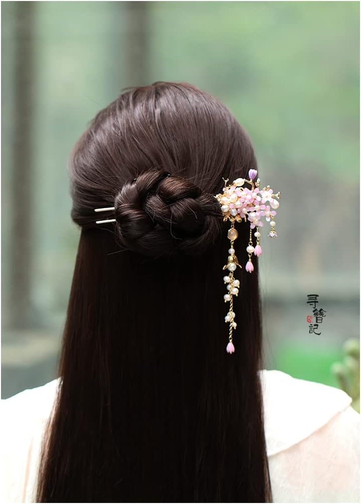 チャイニーズヘアピン ヘアフォーク クラスプ スティック ピック サンダルウッド 黒檀 クラシカル 装飾 トラディショナル スタイル