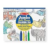 Melissa & Doug Jumbo 50-Page Kids' Coloring Pad - Space, Sharks, Sports, and More