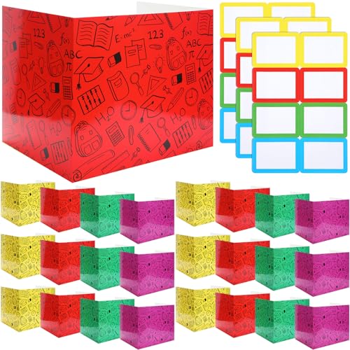 Crtiin 24 Pcs Desk Dividers for Students Privacy Folders Standard School Cardboard Board Desk Dividers for Classroom Teacher Supplies School Testing Student Reduces Distractions(Vibrant Color)