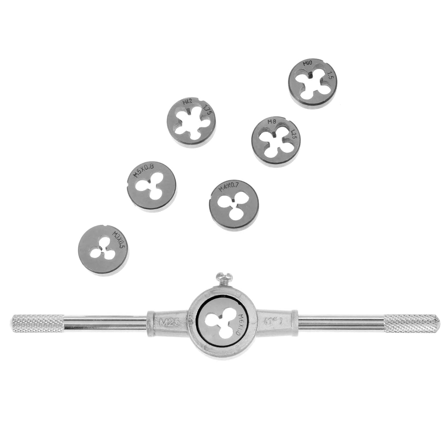 ISC 8pcs Metric Adjustable Tap Die Wrench Set M3/4/5/6/8/10/12 Screw Thread Taper Hand Tool Kit 3
