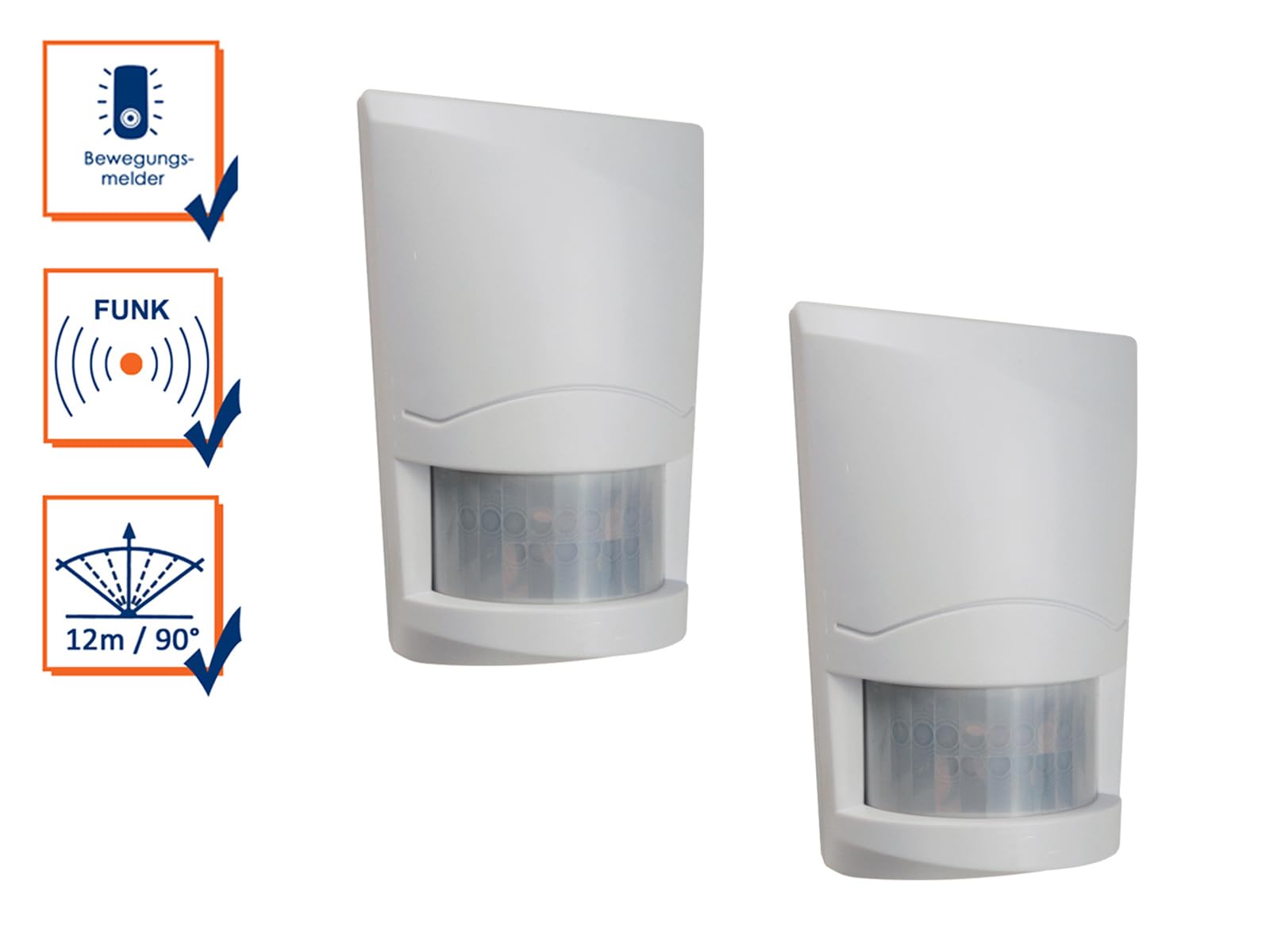 Juego de 2 detector de movimiento 12 M/90 °, accesorios para Elro Pro Sistema de alarma ap5500, protección antirrobos Alarma