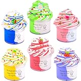 6 Pack Fruit Butter Slime,Watermelon Avocado Pineapple Slime Charms,Birthday Gift Slime Party Favors for Girls Boys