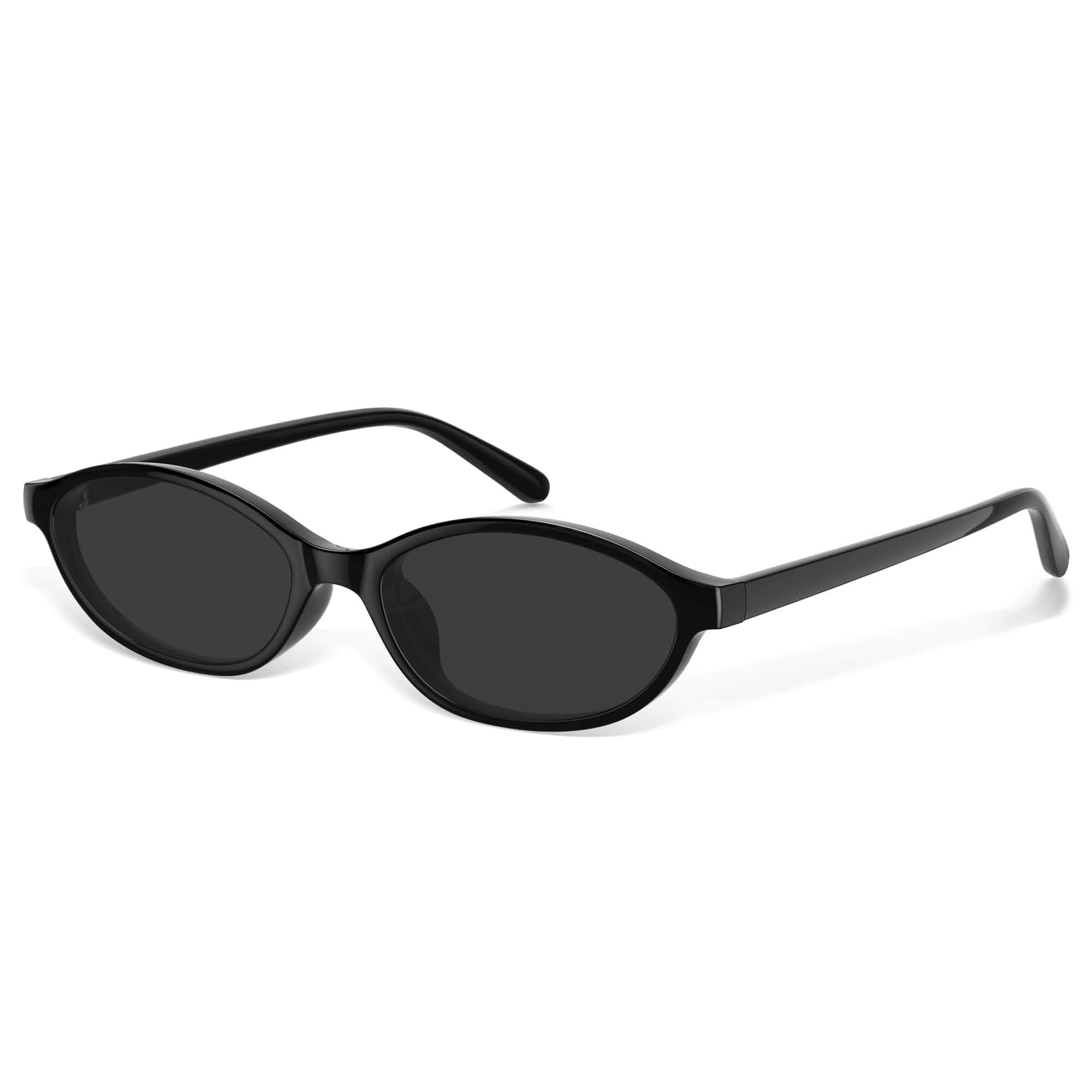 Womens Oval Sunglasses 90s Retro Cat Eye Glasses UV400 Shades Y2K Retro Oval Cat Eye Sunglasses with Slim Narrow Frame UV Protection Lightweight Comfort for Vacation Travel Beach Outfits