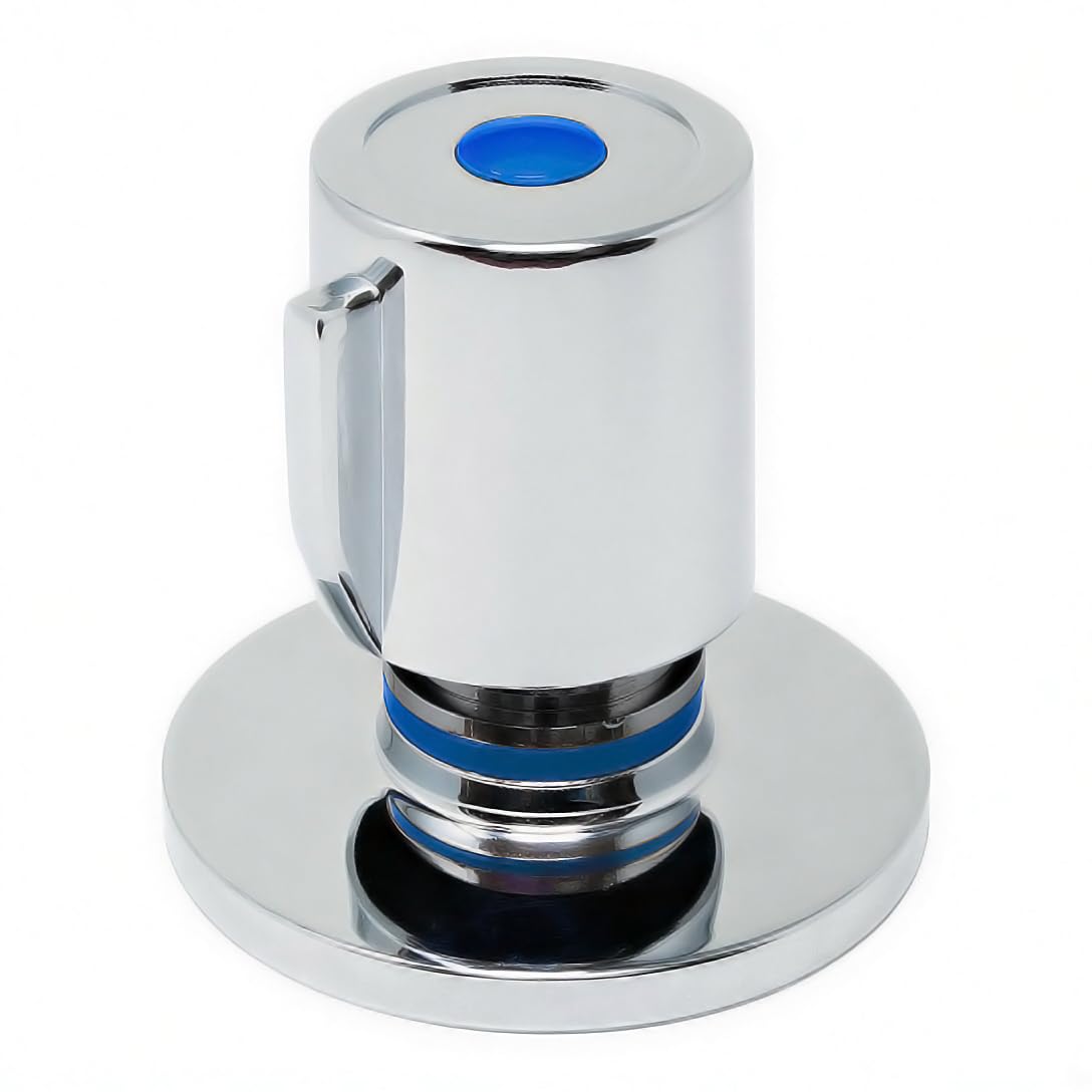 DOJA Barcelona | Recessed Tap Stop | Pack 1 | Built-in Stop Tap | Ø69 x 63mm | Polished Chrome Zamak | Water Tap with Rose | for Kitchen Faucets, Kitchen Sinks, Bathroom Faucets