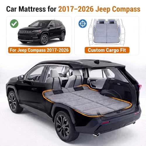 Image of Car Mattress for 2017-2026 Jeep Compass, Upgraded Non-Inflatable Thickened Foam SUV Car Camping Mattress, Foldable Trunk Sleeping Pad Car Bed Mattress for Road Trips Camping Travel