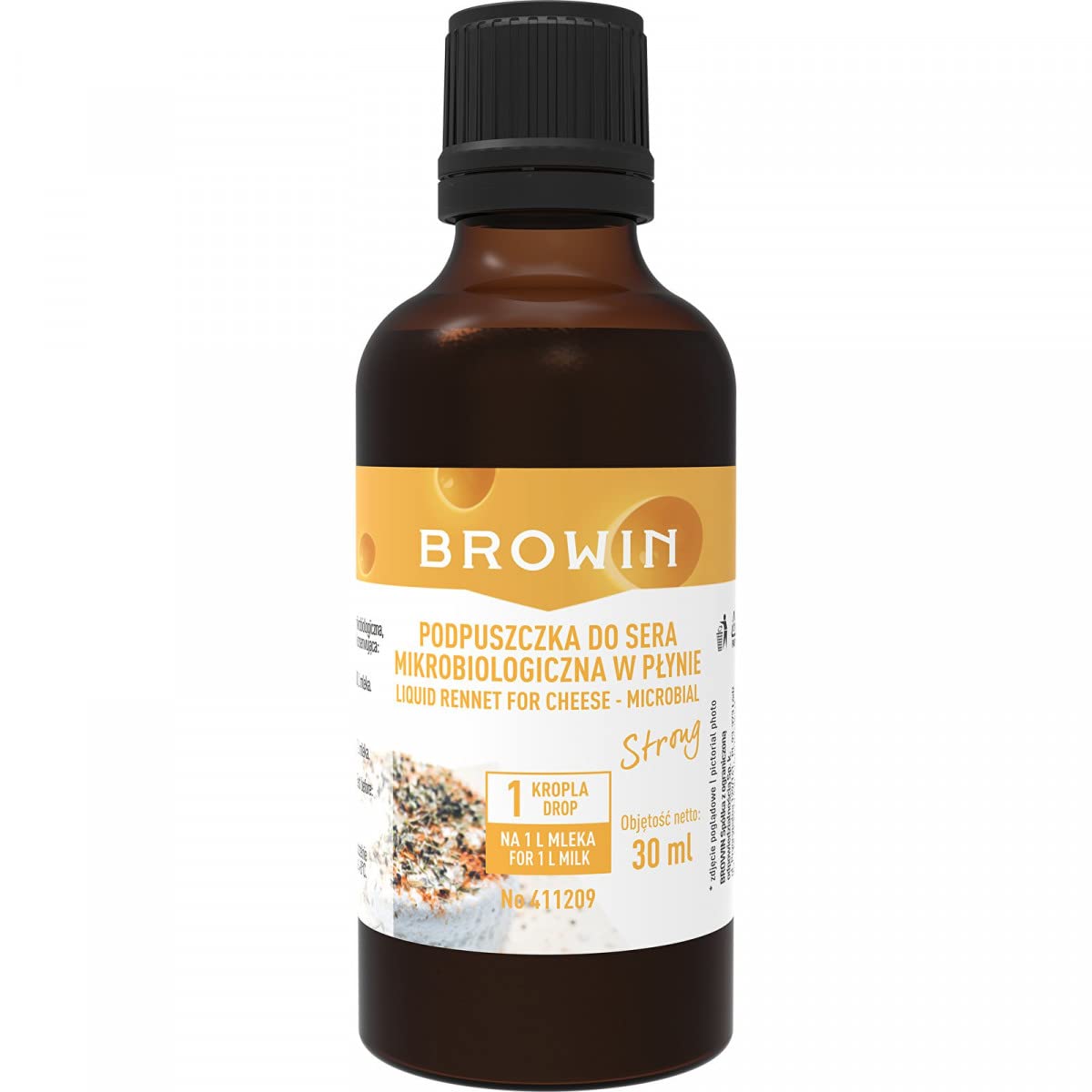AlcoFermBrew Cuajo Microbiológico Strong 30 ml – para Quesos Caseros, Vegetariano, Rinde hasta 500 L de Leche