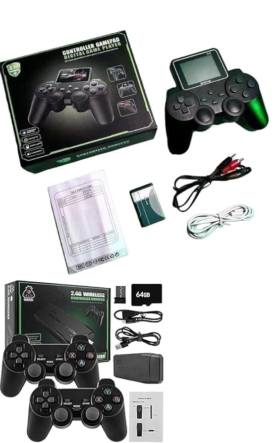 Image of Mobi Site 2.4G Wireless Gaming Controller for HD TV, Black Game Pad with Direct TV Output, No Converter Required