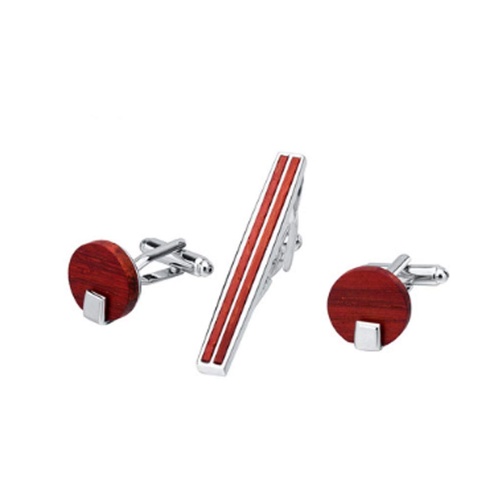 Uomo e Donna in Legno di Sandalo Rosso fermacravatta Gemelli Abito da Sposa Abbigliamento Accessori