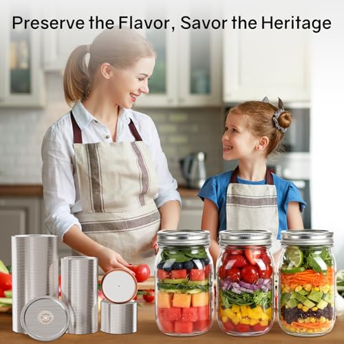 Image of 50PCS Mason Jar Lids - 25 Wide Mouth (3.31 inch) & 25 Regular Mouth (2.67 inch) | Leak-Proof & Vacuum Seal, Compatible with Electric Vacuum Sealers, for Canning Food, Jams, Fruits