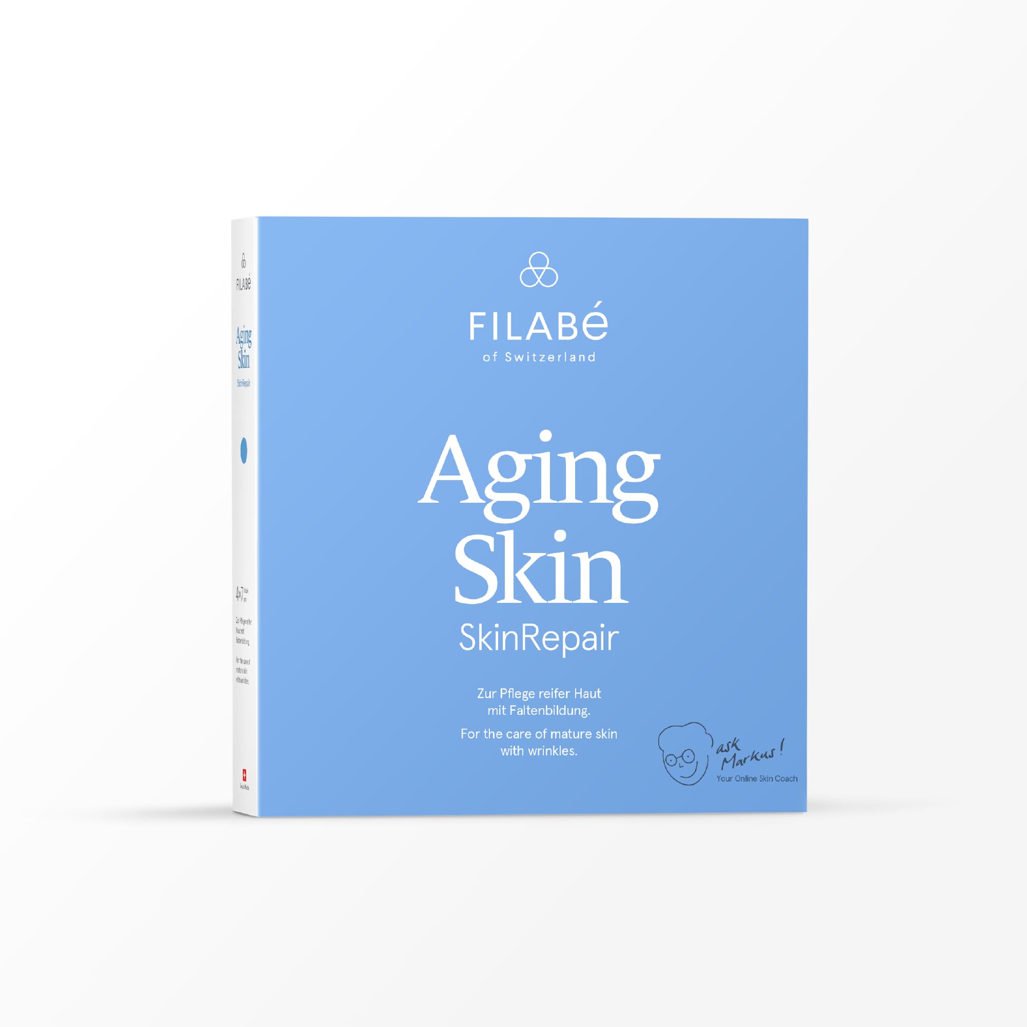 Aging Skin – Zur Reduktion von Falten. Verlangsamt die Hautalterung. Packung für 28 Tage. Vegan und ohne Zusatzstoffe – Swiss made by Filabé of Switzerland