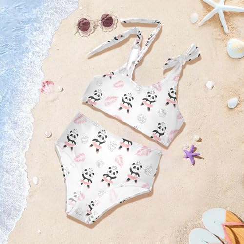 Image of CaTaKu Girls Swimsuits Two Piece Swimwear Cute Bikini Set Tankini Hawaiian Beach Sport Bathing Suit for Girls Size 3-12T