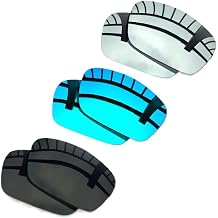 3 Sets Polarized Lenses Replacement for-Spy Optic Dirk 100% UV Protection-Solid Black&Chrome Mirrored&Blue Mirrored