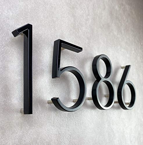 Makrolon House Number - 5 Inch Height Black Floating Modern House Numbers For Home Decoration Made By Alloy Zinc (8) #TOP2