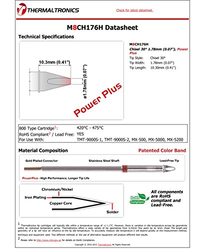 Image of Thermaltronics M8CH176H Chisel 30deg 1.78mm (0.07in), Power Plus
