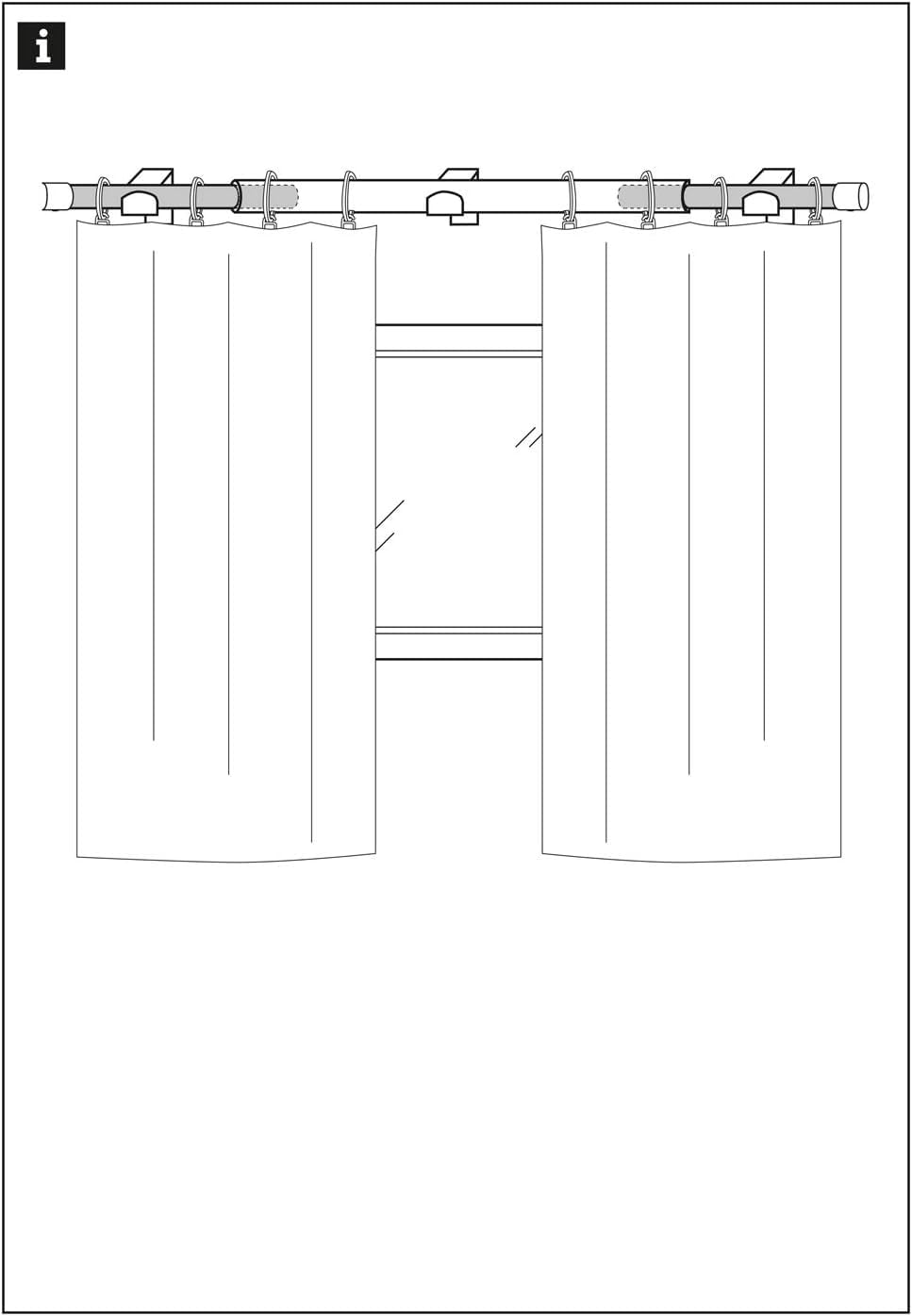 Lot de 2 embouts de tringle à rideaux GARDINIA, rail simple, Ø 19/16 mm, extensibles des deux côtés, 120-190 cm ou 180-310 cm, noir mat