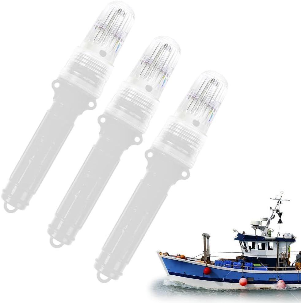 Boat Flares, 2026 New LED Boat Flares Coast Guard Approved Marine, Upgraded Boats Safety Kit, Waterproof Emergency Signals for Fishing Nets, Buoys and Boats (White Light, 3PCS)