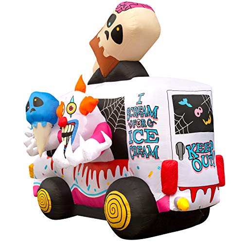 Holidayana Halloween Inflatables 8ft Clown Ice Cream Truck. Large Inflatable Outdoor Halloween