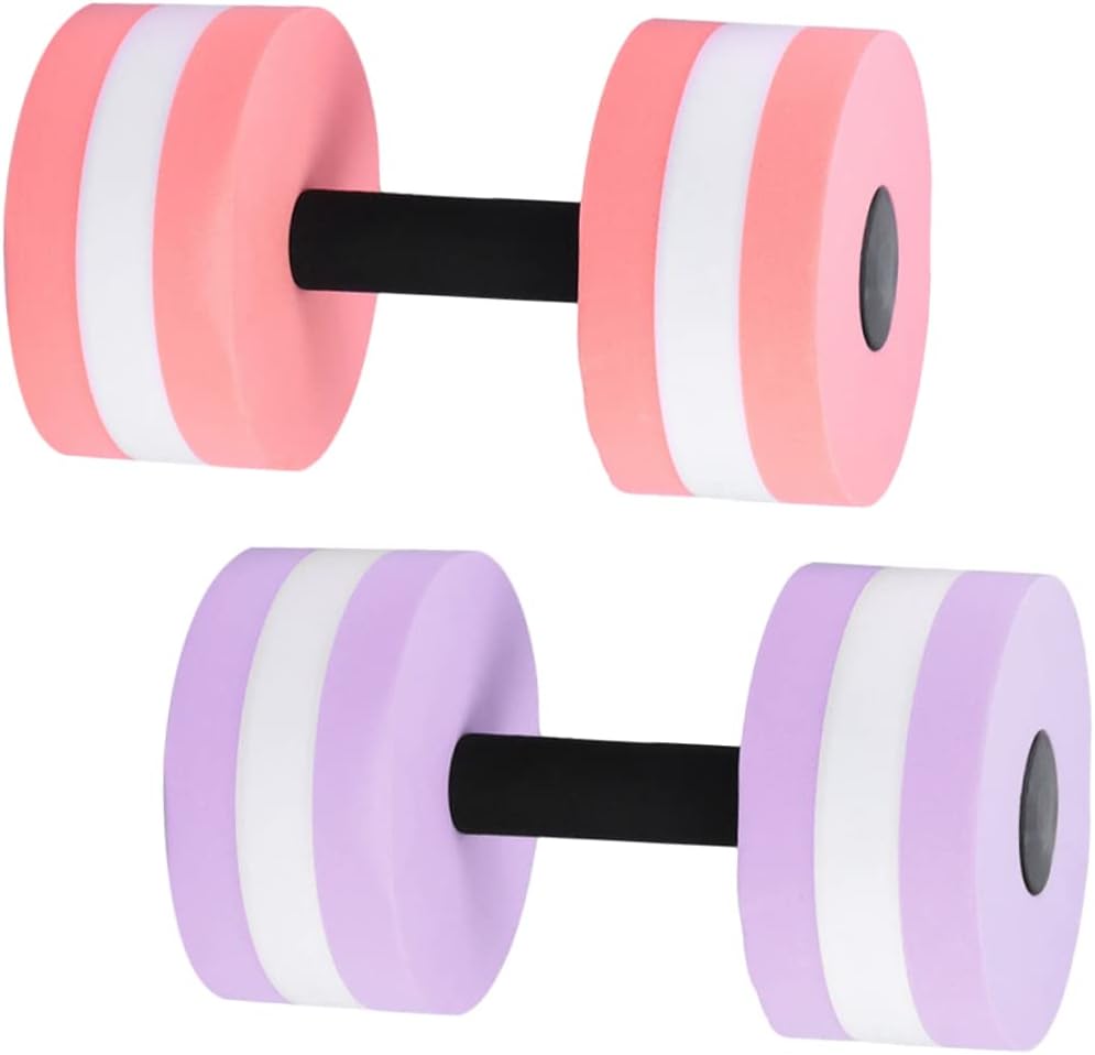 2Pcs Floating Dumbbell Aquatic Barbell for Water Aerobics Durable Eva Fitness Equipment for Swimming Pool Workouts and Water Exercises Random Color