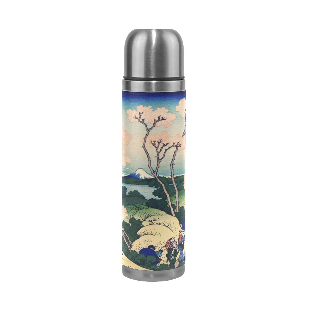 Vnurnrn Isolierte Edelstahl-Wasserflasche 600 Ml – Japan-Rosa, Mit Strohhalm