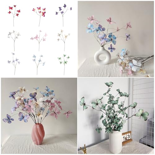 Decoración de Ramas Secas Artificiales con Mariposas 2 piezas miniatura 2