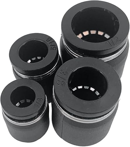 Miniatura 11 de 10PCS 1/4 pulgada tubo OD tapón neumático Tapón de conexión, PPF-1/4 plástico empuje en conexión conexión