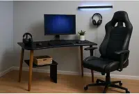 Escrivaninha MDF com Pés de Madeira, Mesa de Estudo Compacta para Home Office e Quarto(Preto)